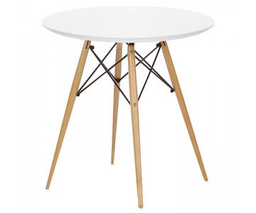 Стіл Тауер Вуд круглий д. 80 см білий