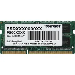 Оперативна память Patriot PSD34G13332S 4 GB SO-DIMM DDR3 1333 MHz для ноутбука