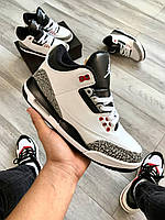 Кроссовки, кеды отличное качество Nike Air Jordan 3 White Grey Black Размер 41