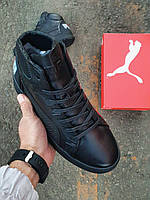 Кроссовки, кеды отличное качество Puma Running System Boots Winter Leather Black Размер 40