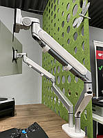 Тримач для ДВУХ моніторів AOKE AK-MA02D Dual Monitor Arm Сірий