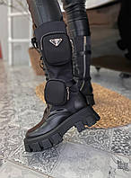 Prada Boots Zip Pocket Black High Отличное качество Угги, ботинки, ботильйони отличное качество Размер 40