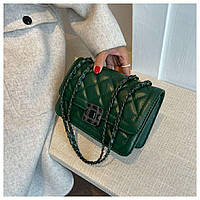 Классическая маленькая сумочка кросс-боди с элегантной брошью зеленого цвета Bella