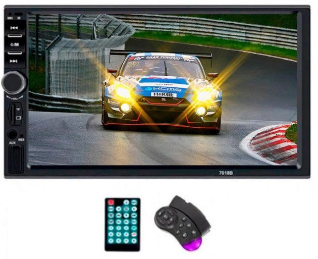 2din Автомагнітола 7018 USB+microSD+Bluetooth+ПУЛЬТ на кермо (коротка база), фото 1