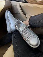 Кроссовки, кеды отличное качество Alexander McQueen Low Silver Размер 36