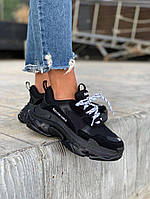 Кроссовки, кеды отличное качество Balenciaga Triple S Clear Sole Black «White Logo» Размер 39