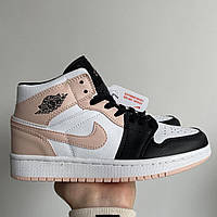 Кроссовки, кеды отличное качество Nike Air Jordan 1 Retro High Black White Pink Размер 36