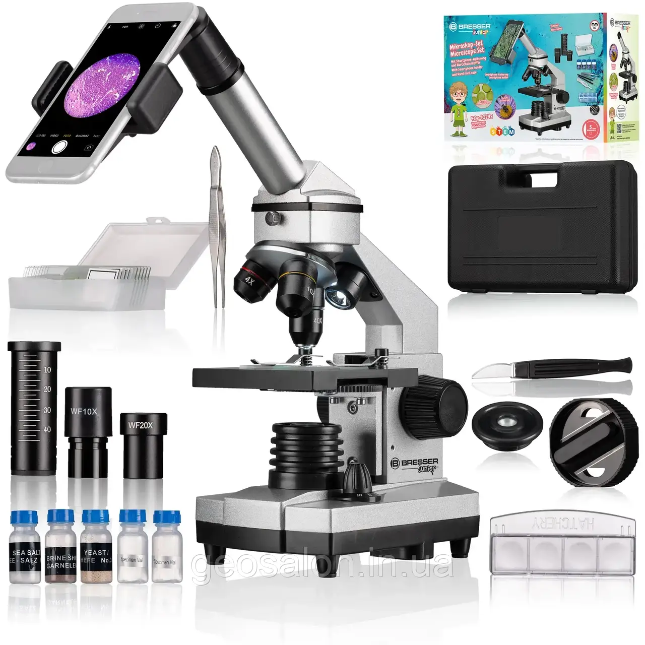 Мікроскоп Bresser Junior Biolux CA 40x -1024x з адаптером для смартфона + кейс
