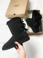 UGG Short Bailey Bow Black Отличное качество Угги, ботинки, ботильйони отличное качество Размер 36