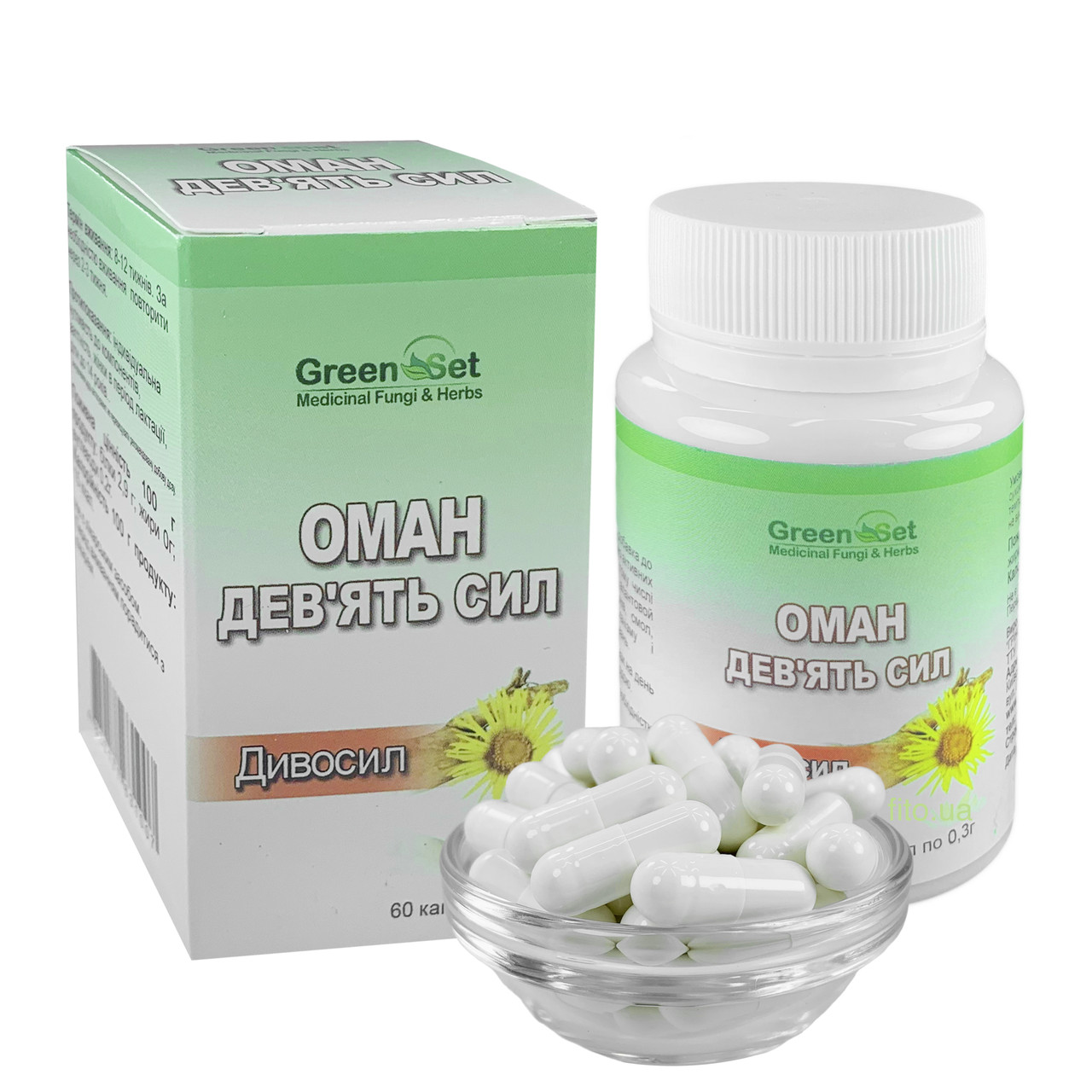 Оман дев'ясил корінь 60 капсул Грін сет, фото 1