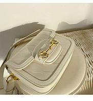 Изысканная классическая сумка Гучи кросс-боды, модная сумка Guccі через плечо белого цвета