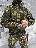 Куртка армейская мультикам демисезонная Softshell, Тактическая мужская военная теплая куртка софтшел