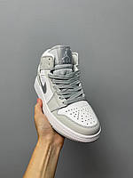 Кроссовки, кеды отличное качество Nike Air Jordan 1 Silver Grey White Размер 36