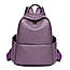 Рюкзак жіночий фіолетовий з екошкіри на блискавці, фото 2