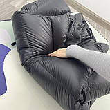 Куртка пуховик жіноча чорна молодіжна з капюшоном єврозиму оверсайз S, фото 10