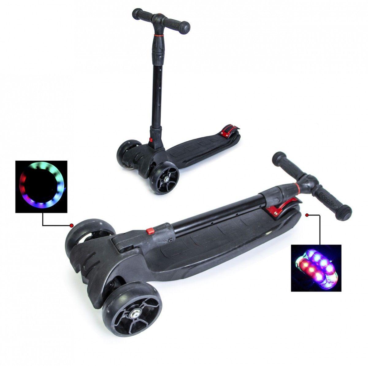 Дитячий самокат Smart. Black. Складана ручка, фото 1