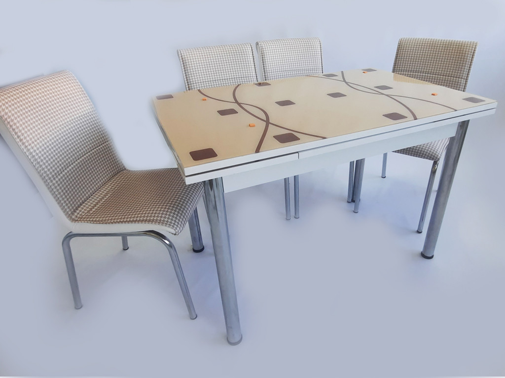 Комплект: стол раздвижной обеденный RM-509-2,кухонный стол и 4 стула. - фото 2 - id-p1984036584