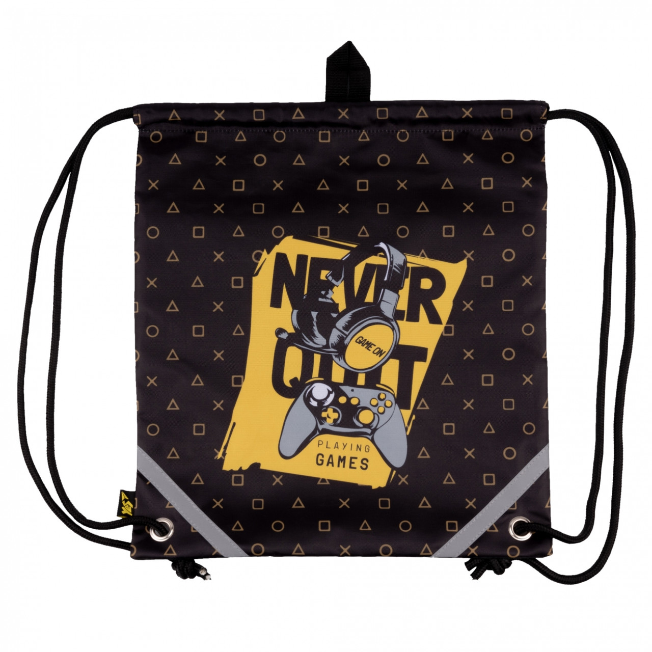 Сумка для змінного взуття YES Never Quit 40 х 35 см чорна (533465)