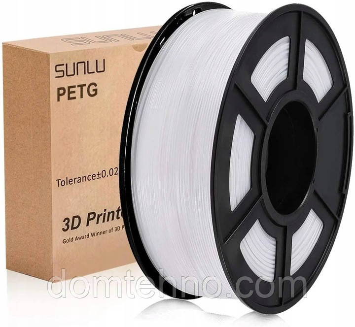 Пластик 3D-принтера SUNLU PETG 1,75 мм 1 кг/рулон білий 929917699