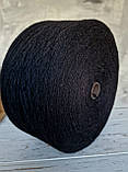 Пряжа вовна овеча 100% у бобінах, чорна, фото 2