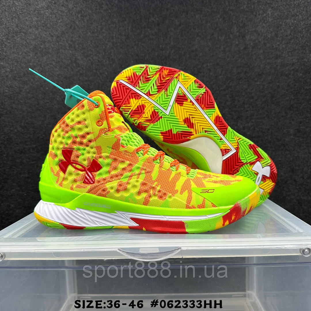 Eur36-46 кросівки Under Armour Curry 1 Sour Patch Kids баскетбольні чоловічі жіночі Карі, фото 1