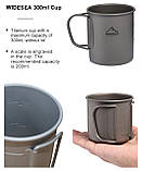 Чашки Widesea 450 + 300 мл і казанок 750 мл з титану, фото 6