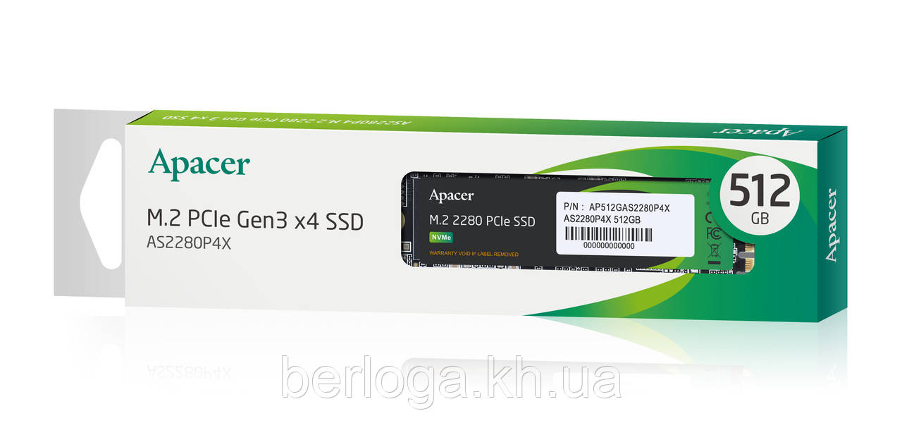 SSD накопичувач Apacer AS2280P4X 512 GB (AP512GAS2280P4X)