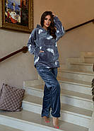 Плюшевий костюм-піжама для дому (р.42-46,48-50,52-54,56-58) Полірована махра, фото 3