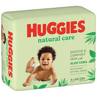 Детские влажные салфетки Huggies Natural Care 56 х 4 шт (5029053550183) - Топ Продаж!