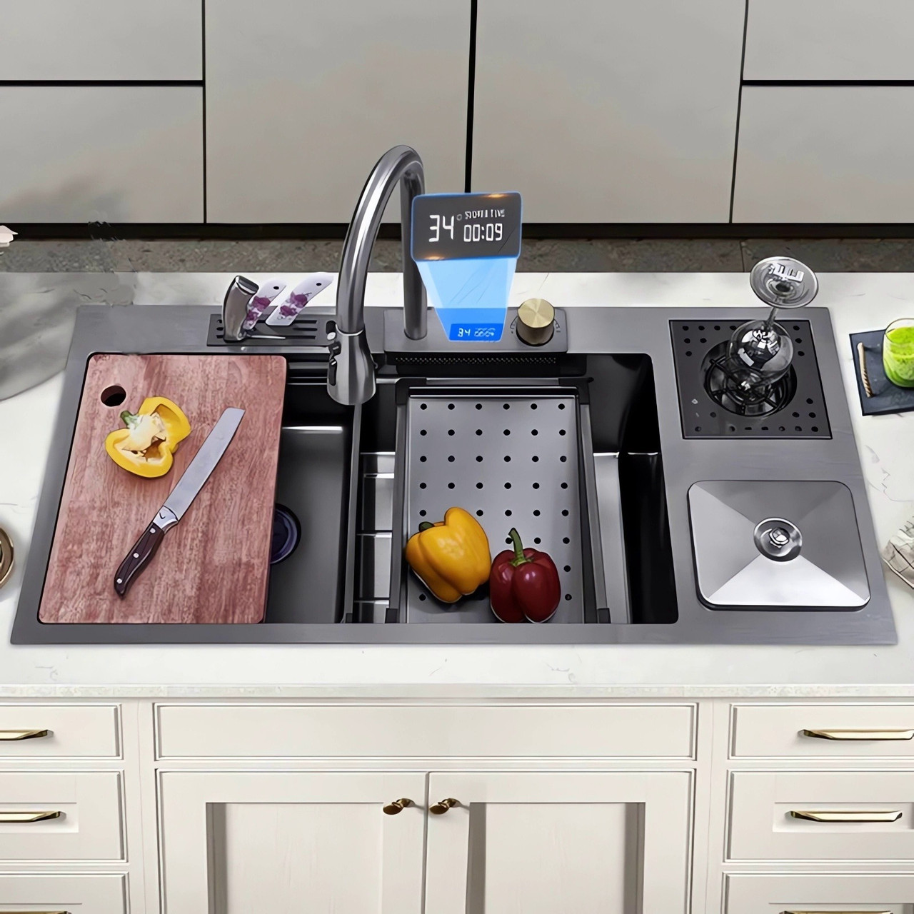 Кухонна раковина водоспад Willda, кухонна мийка водоспад ручної роботи 92х45х22 (98745683), фото 1