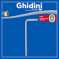 Трубка Г-образная PP пластиковая белая Ø32 мм / 220х690 мм Ghidini 853P