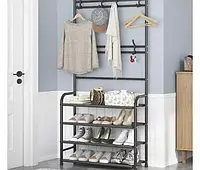 Підлогова вішалка для одягу пересувна New simple floor clothes rack size з підставкою для взуття в передпокій