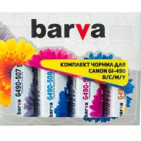 Комплект чернил Barva Canon Pixma GI490/G1400/G2400/G3400 B/C/M/Y (CG490-090-MP) 4*90г