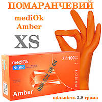 Перчатки нитриловые оранжевый Mediok Amber размер XS, плотность 3.8 г, уп.100 шт