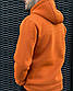 Чоловічий батник з начосом | Чоловіче худі на флісі помаранчевий Туреччина 6143, фото 2