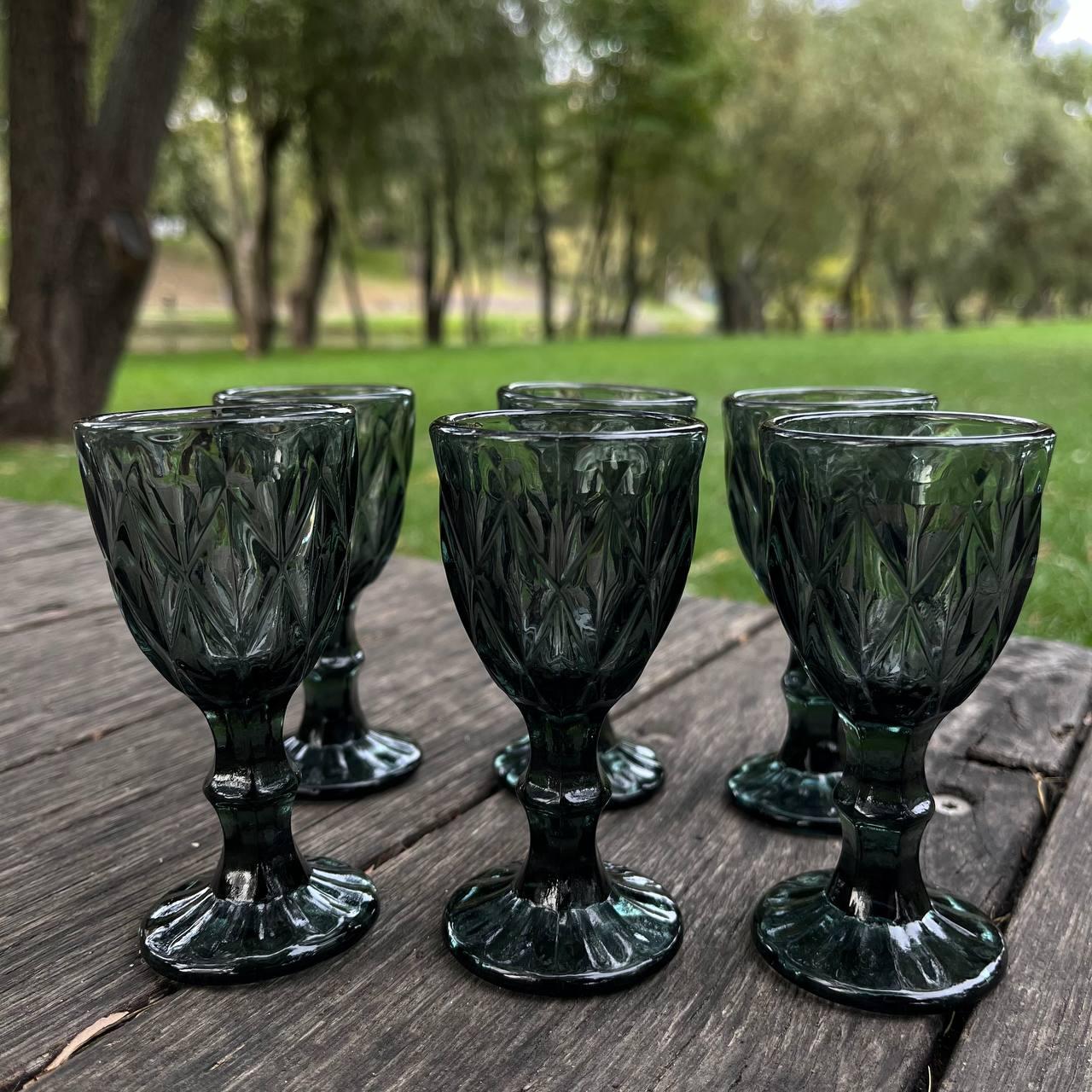 Чарки для горілки на ніжці 50 мл 6 штук вінтажні, фото 1