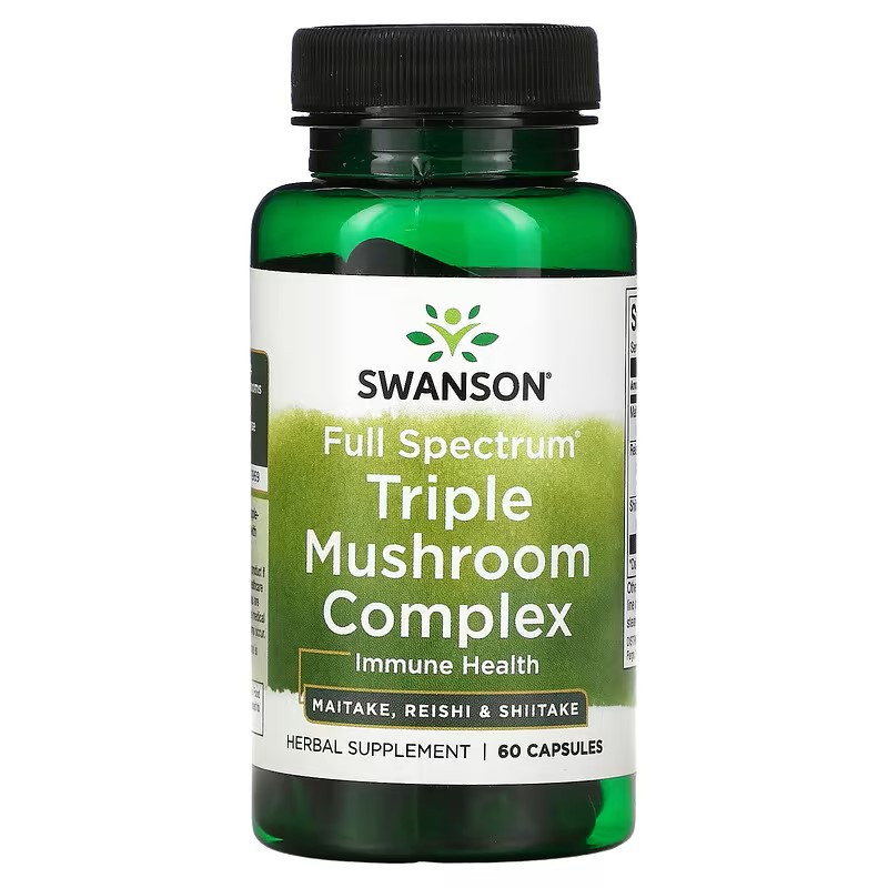 Комплекс грибів Swanson Full Spectrum Triple Mushroom Complex 60 Caps