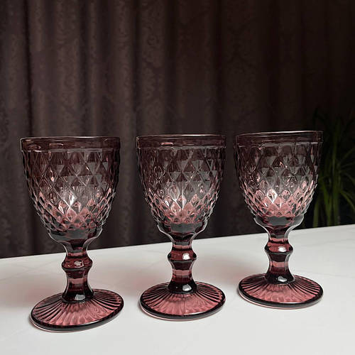 Купить Винтажные бокалы из цветного стекла для вина 6 шт 240 мл ...