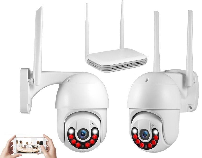 Wi-Fi комплект відеоспостереження Kerui N1008L-WF-KIT 2 камери 4MP. iCSee/XMeye