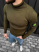 Мужской свитер хаки.9-454 хорошее качество