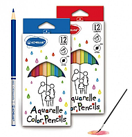 Набор акварельных цветных карандашей ACMELIAE 12 цветов с кисточкой