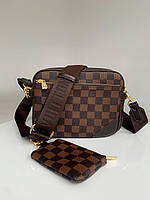 Мужская сумка 3в1 через плечо Луи Витон стильная сумка-почта Louis Vuitton crossbag brown