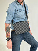Мужская сумка 3в1 через плечо Луи Витон стильная сумка-почта Louis Vuitton crossbag black