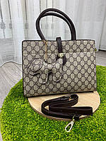 Женская сумка Gucci, коричневая женская сумка Гуччи с ремешком