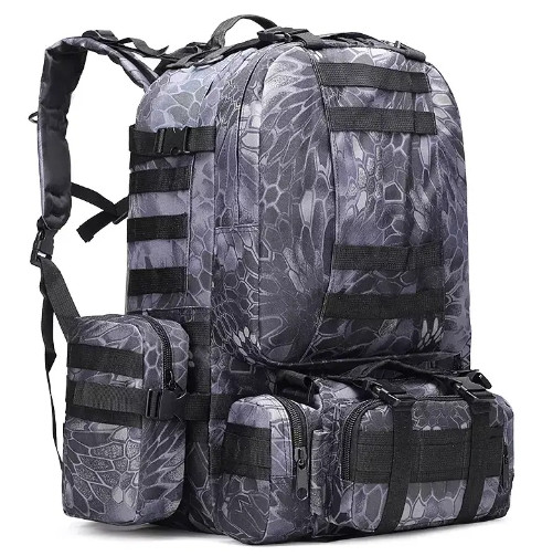 Тактичний рюкзак 52л з тканини Oxford Чорний пітон VCT