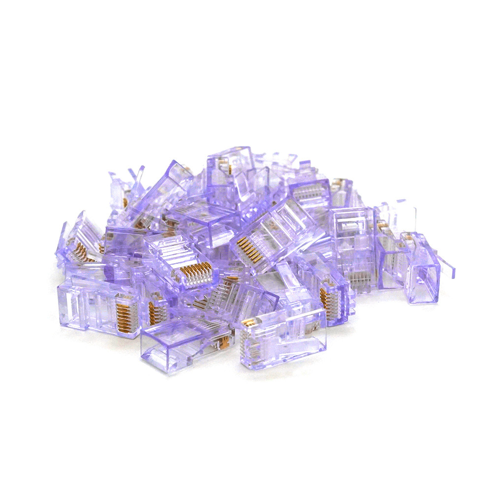 DR Коннектор Merlion RJ-45 8P8C UTP Cat-5 (100 шт/уп.) Q100 Violet, фото 1