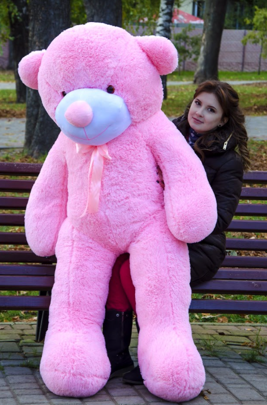 Плюшеві ведмедики великих розмірів для дівчат і дітей, Великий рожевий ведмедик 180 см