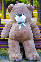 Плюшевий ведмедик великих розмірів 200 см колір капучино оригінальний подарунок на 14 лютого