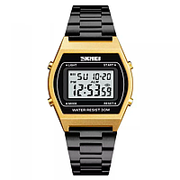 Наручний електронний ретро годинник Skmei 1328 Золотистий VCT