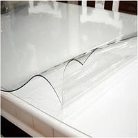 Мягкое стекло Прозрачная силиконовая скатерть на стол Soft Glass Защита для мебели 2.8х1.0м (толщина 1.5 мм)